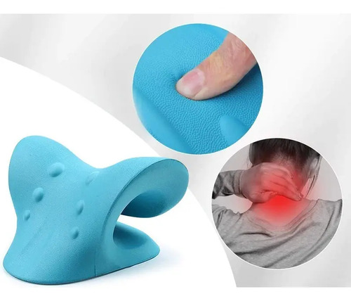 Travesseiro Cervical para Pescoço e Ombro Azul