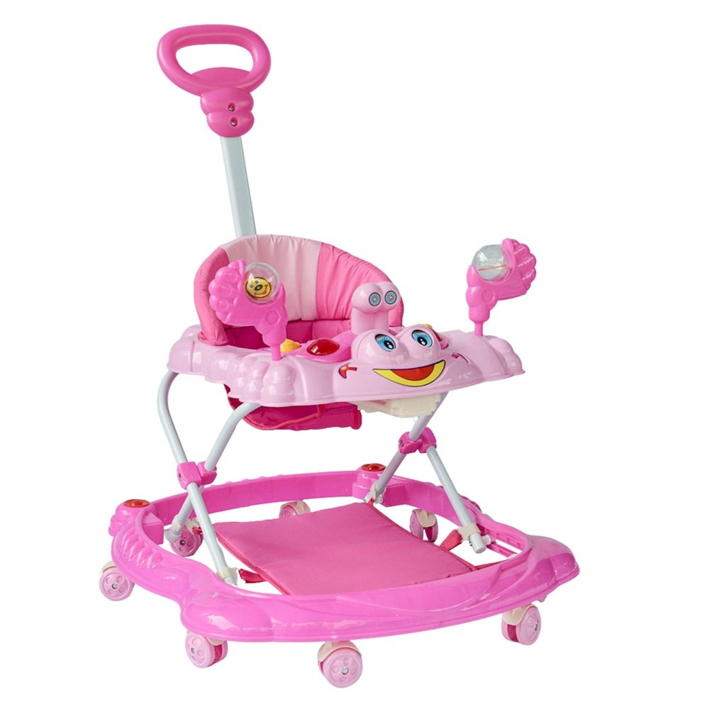 Andador Infantil Unitoys Rosa Dobrável com Painel de Atividades — foto 1