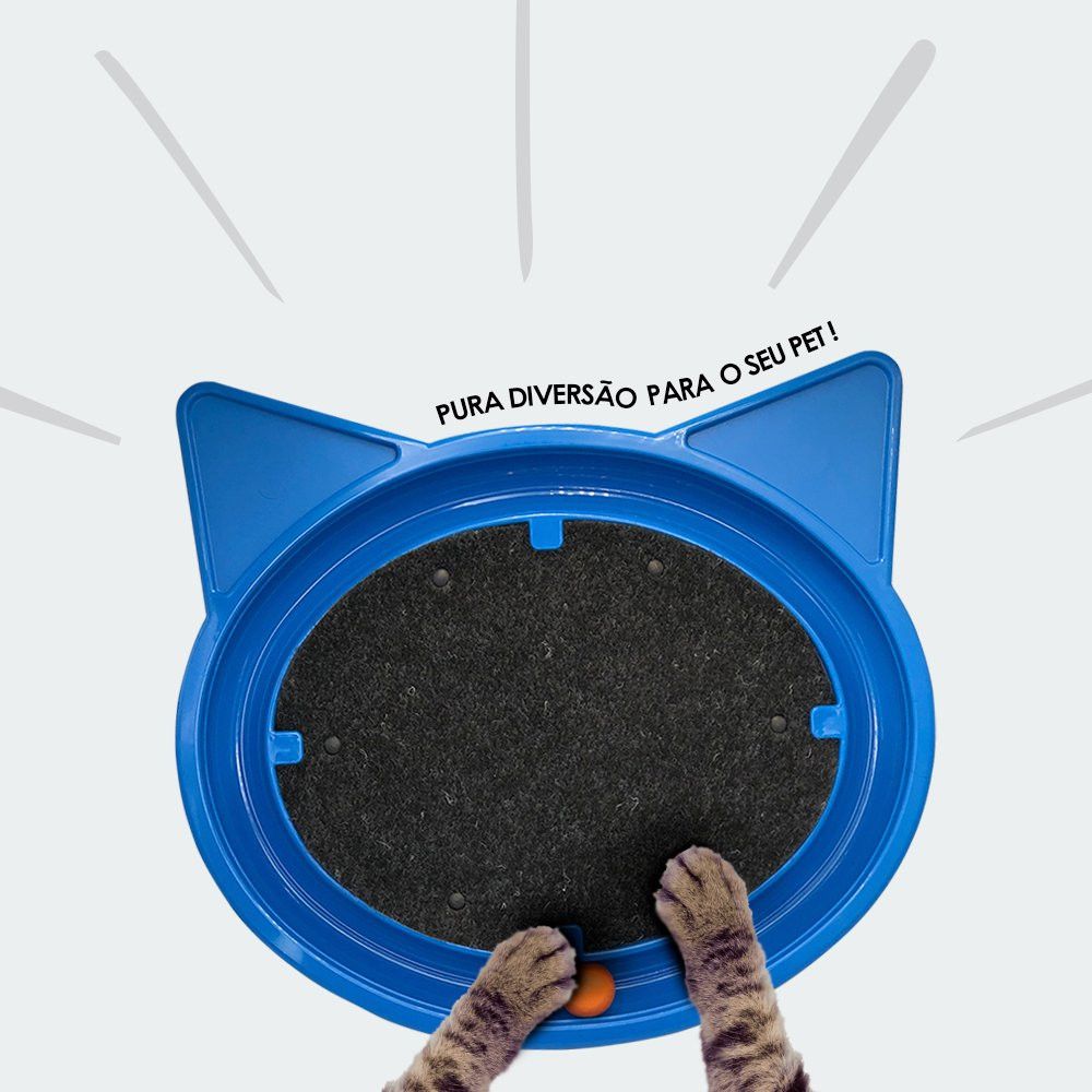 Arranhador para Gatos com Bolinha Interativa Antistress - Azul — foto 1
