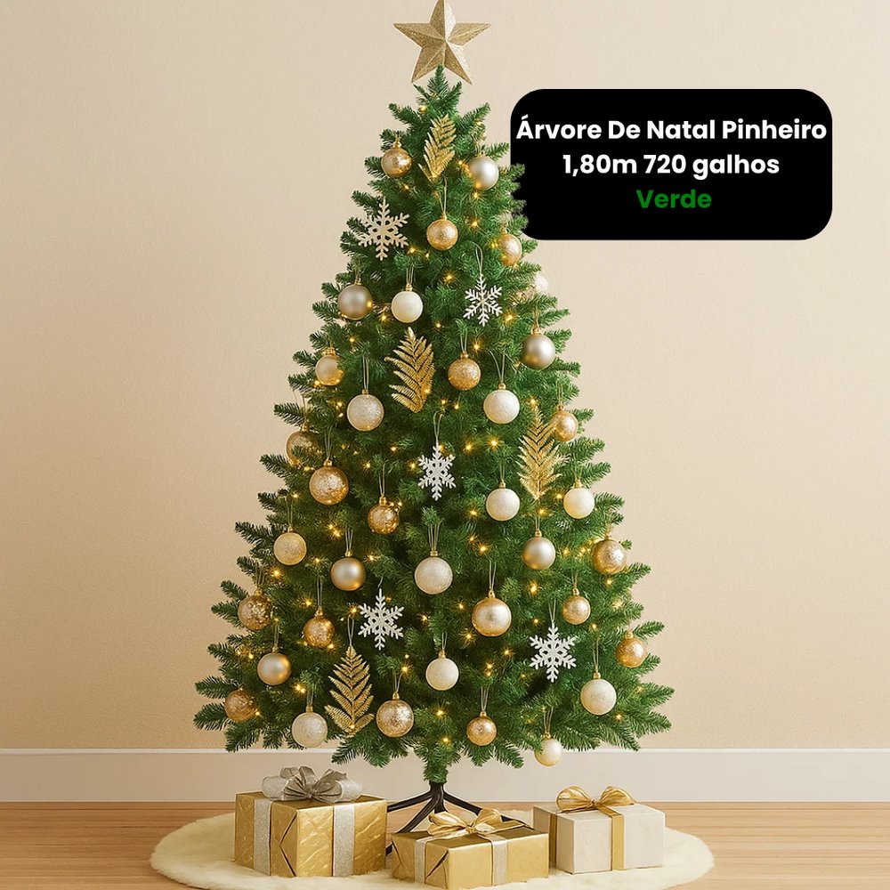 Árvore De Natal Pinheiro 1,80m 720 galhos - Verde — foto 1