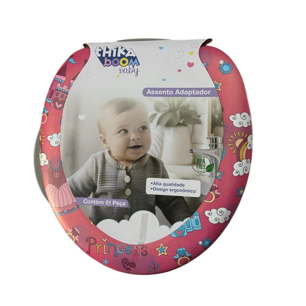 Assento Adaptador Infantil para Vaso Sanitário - Rosa — foto 1