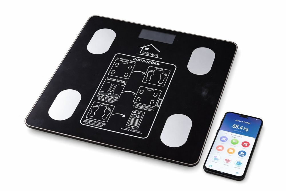 Balança Digital de Medição por Bioimpedância com Bluetooth 140kg - Preta — foto 1