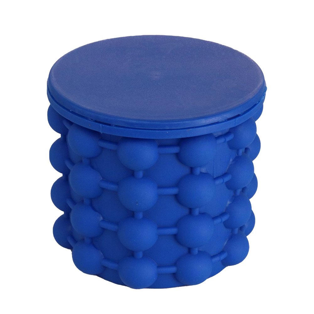 Balde Forma de Gelo Silicone Top Rio Azul com Tampa