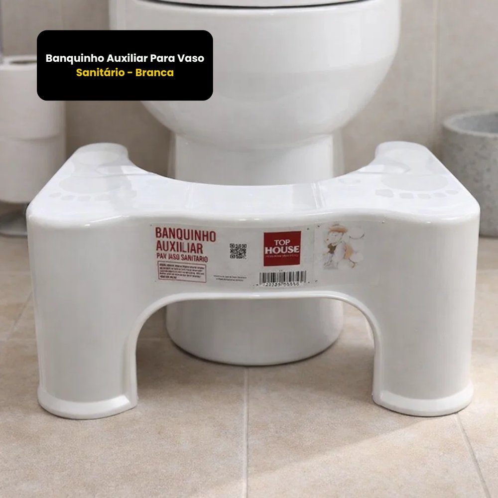 Banquinho Auxiliar Para Vaso Sanitário - Branca — foto 1