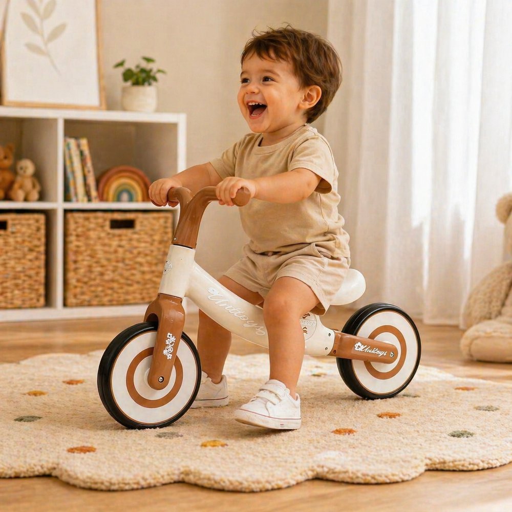 Bicicleta de Equilíbrio Infantil Sem Pedal - Bege — foto 1