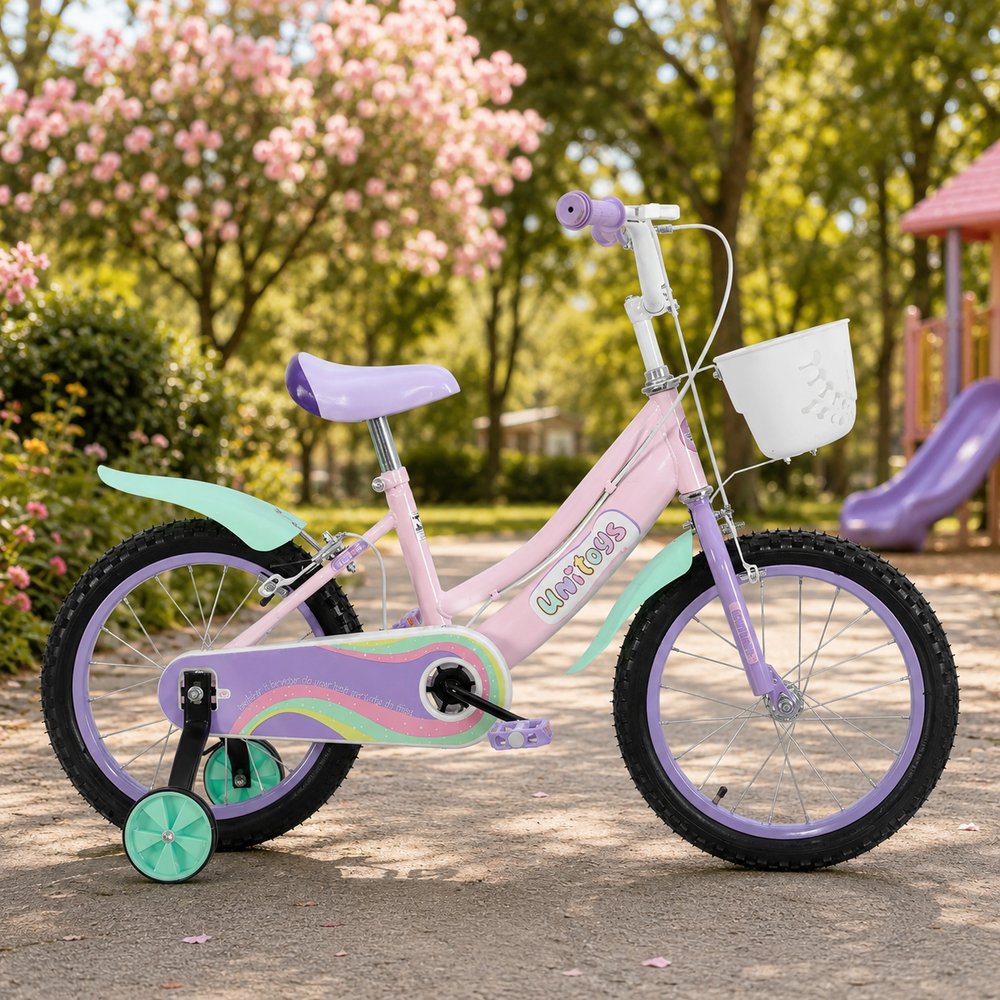Bicicleta Infantil Aro 16 com Rodinha Removível - Rosa