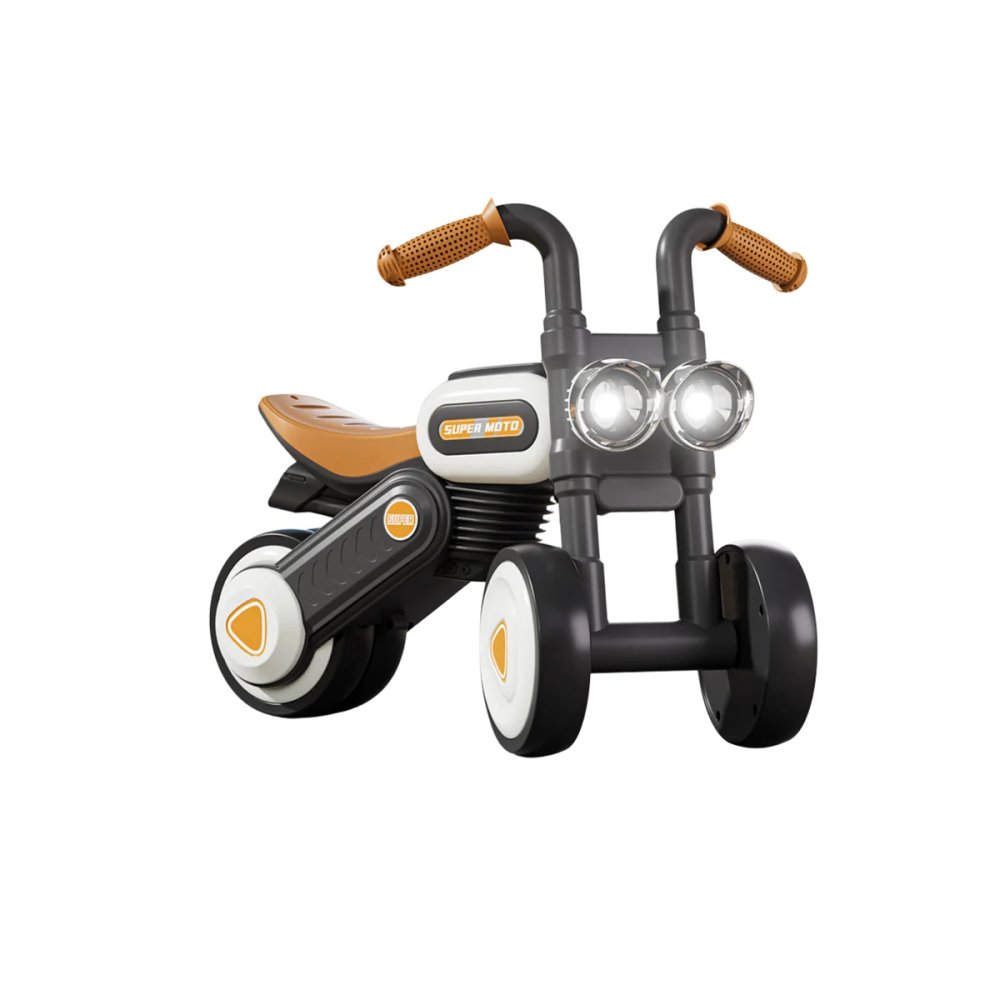 Bike Infantil Vintage Preta sem Pedais com 4 Rodas e Luz para Crianças Acima de 12 Meses — foto 1