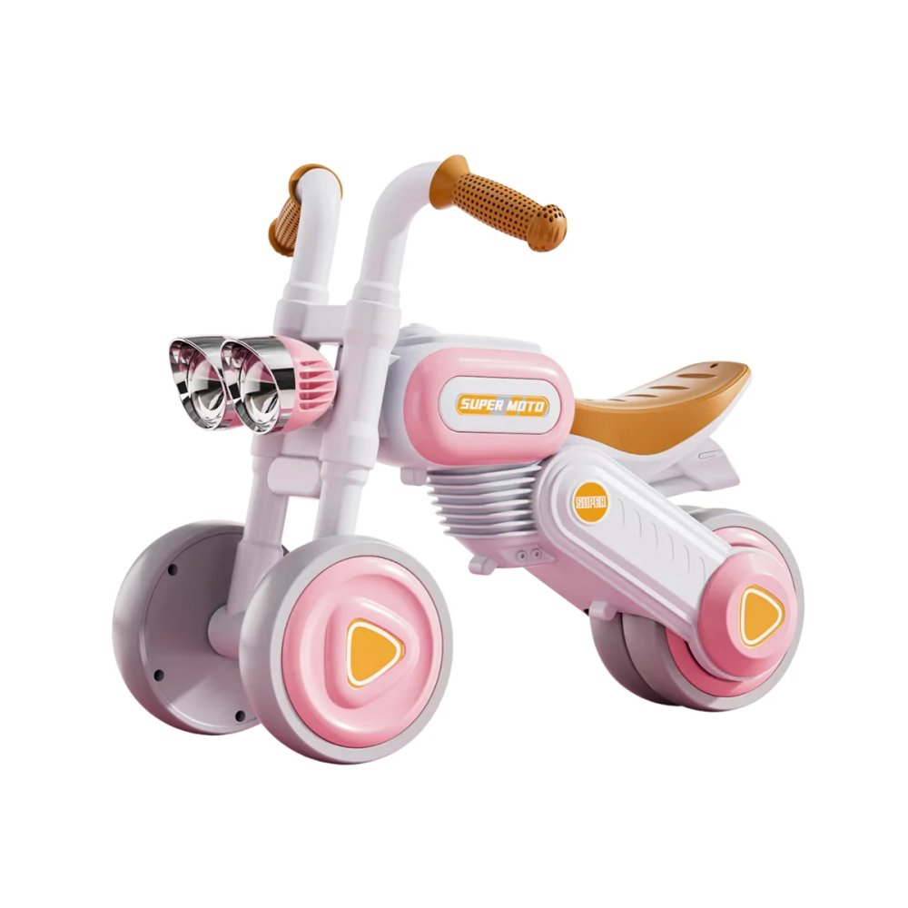Bike Infantil Vintage Unitoys Rosa 4 Rodas com Luz