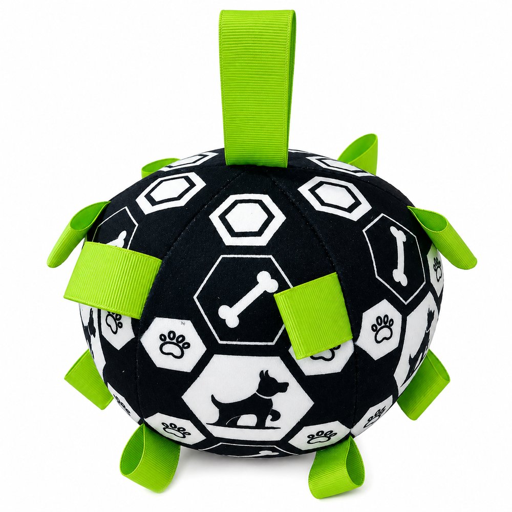Bola com de Pelúcia com Sino Para Pet - Preta