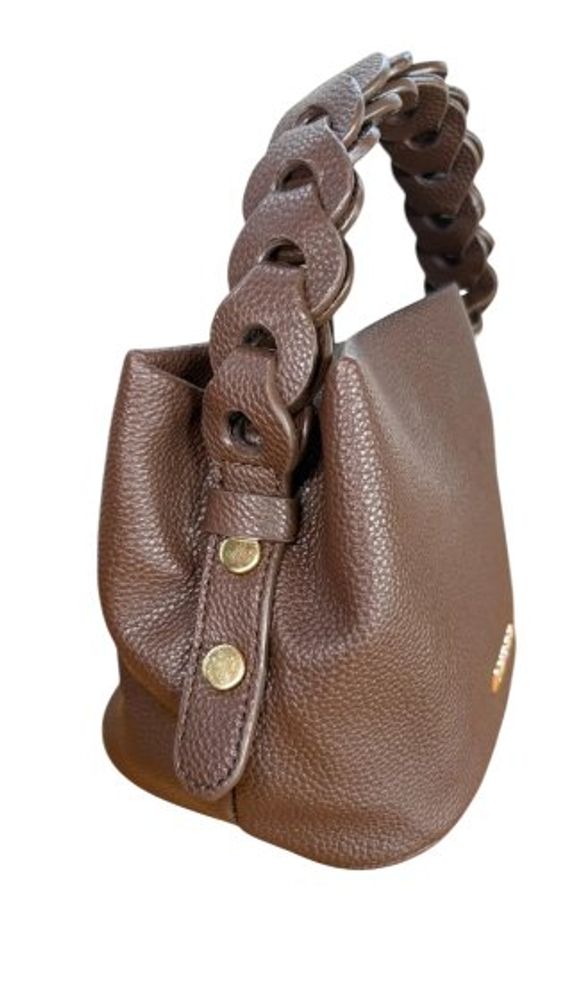 Bolsa Feminina Transversal com Alça Trançada - Marrom — foto 1