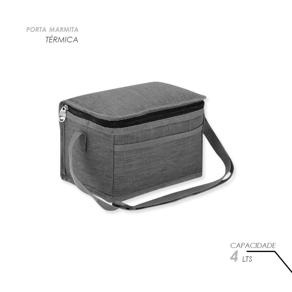 Bolsa Térmica Porta Marmita Única Cinza 4 Litros — foto 1