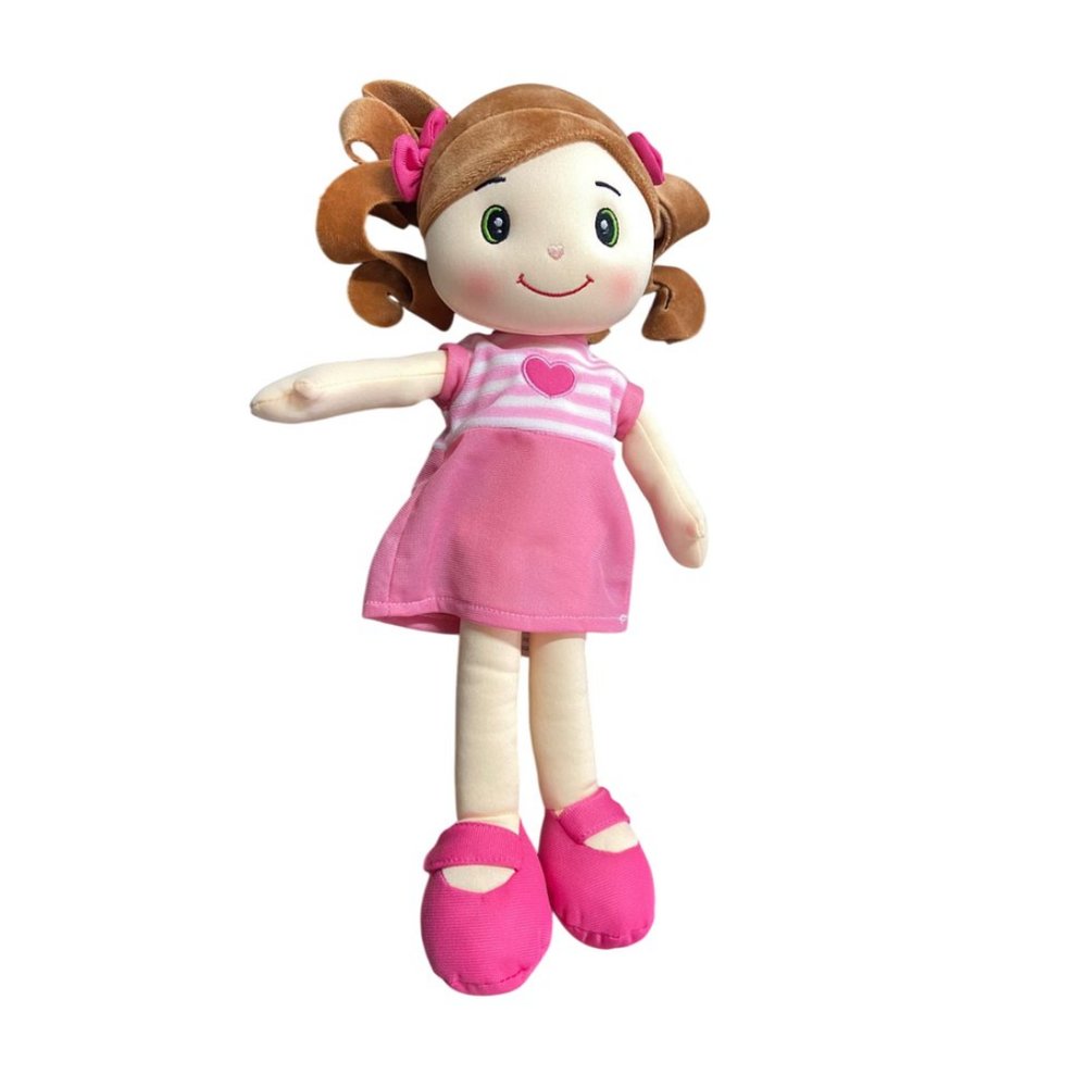Boneca de Pelúcia Com Vestido - Rosa — foto 1