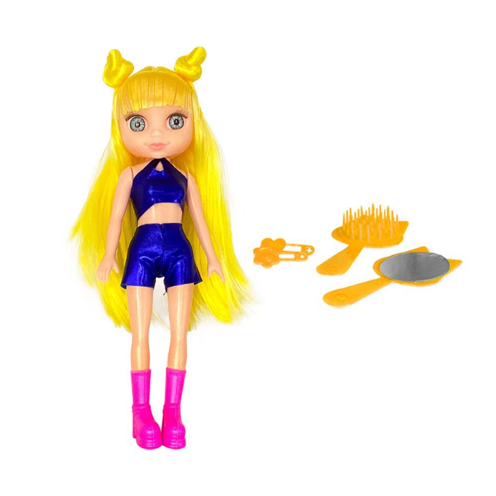 Boneca Violet Gold Loira 30 cm com Espelho, Escova e Prendedores para Crianças Acima de 3 Anos — foto 1