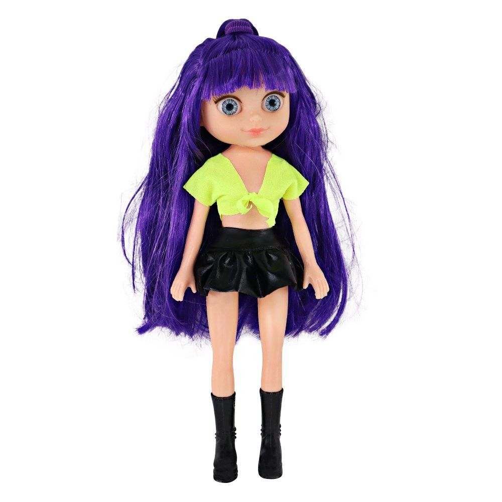 Boneca Violet Purple 30 cm com Cabelos Roxos, Espelho, Escova e Prendedores para Faz de Conta — foto 1