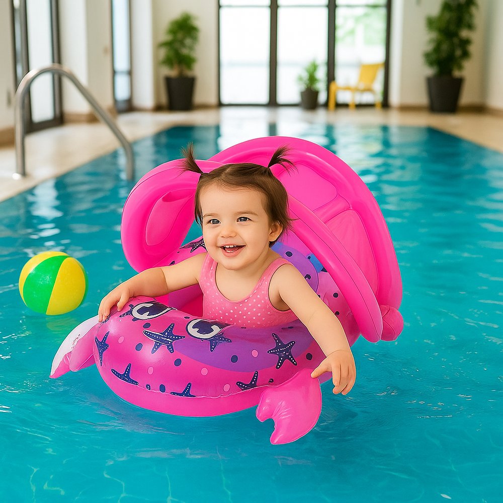 Bote Inflável Infantil Bestway Caranguejo Rosa 6 a 18 Meses — foto 1