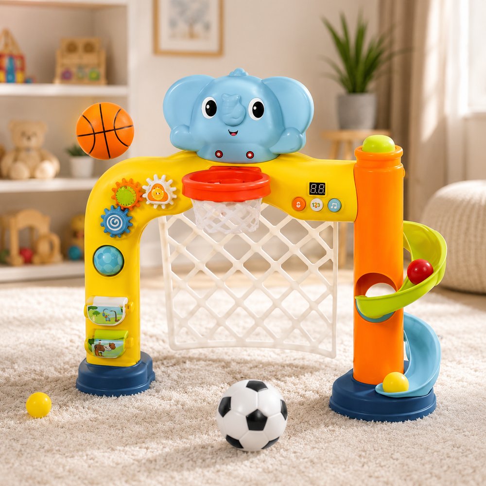Brinquedo Baby Sports Elefantinho 3 Em 1 Com Luz E Som