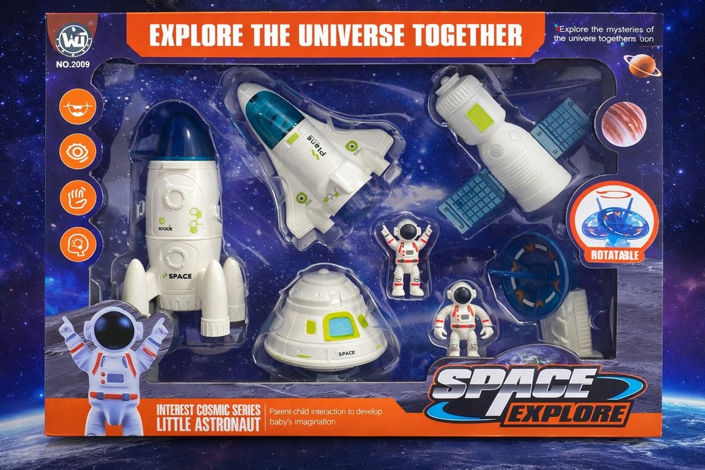 Brinquedo Foguete Nave Astronauta 7 Peças Space Explore — foto 1