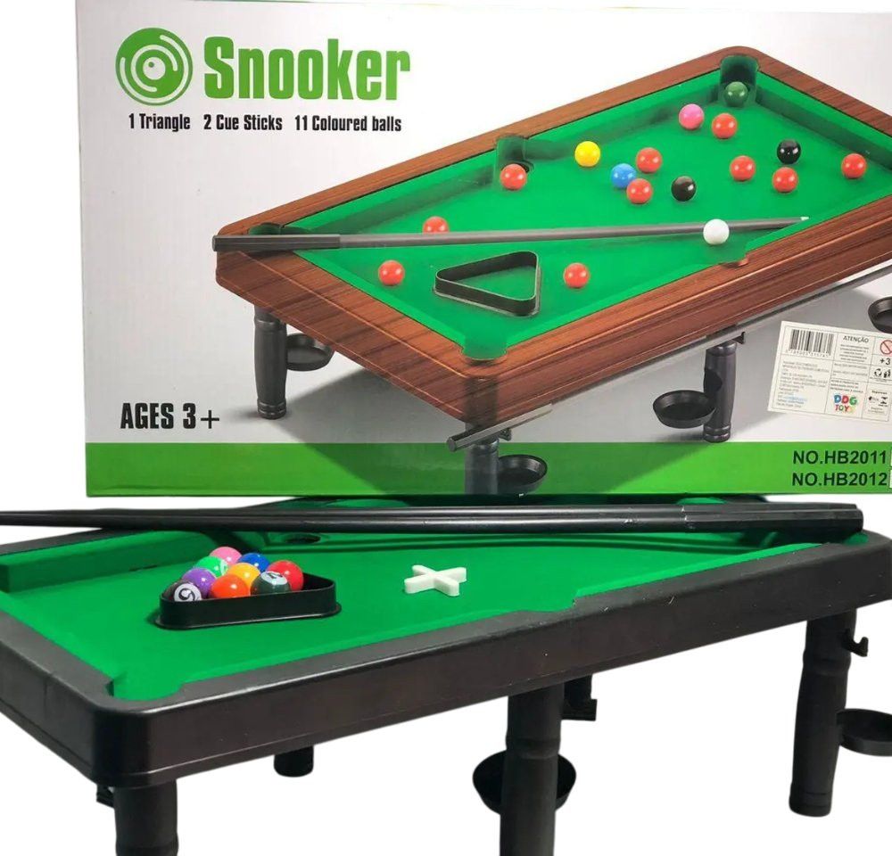 Mini Mesa de Bilhar Infantil Snooker 44 cm com 2 Tacos, 11 Bolinhas e Triângulo — foto 1