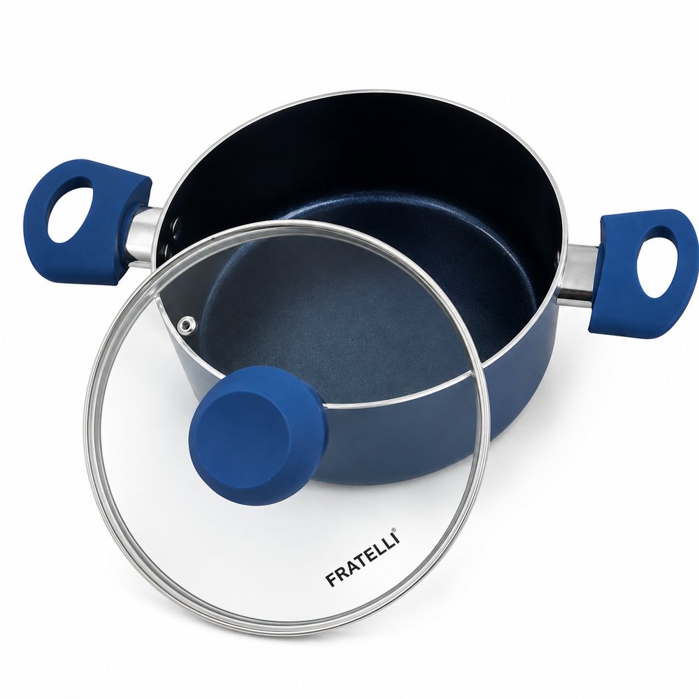 Caçarola Fratelli Max Chef Blue 20cm Cerâmica Tampa 2,5L — foto 1