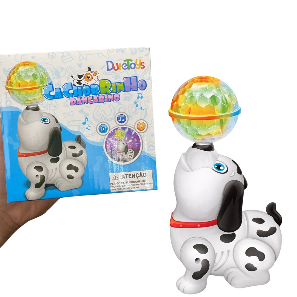 Cachorrinho Dançarino Luz Som Movimento 360 Brinquedo Interativo