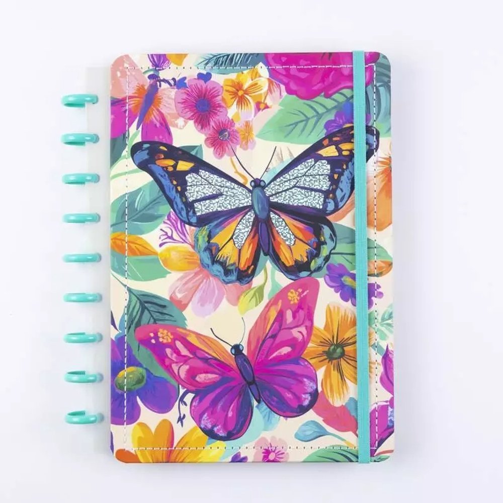 Caderno Butterfly Disko Capa Dura Médio M Disco Reposicionável