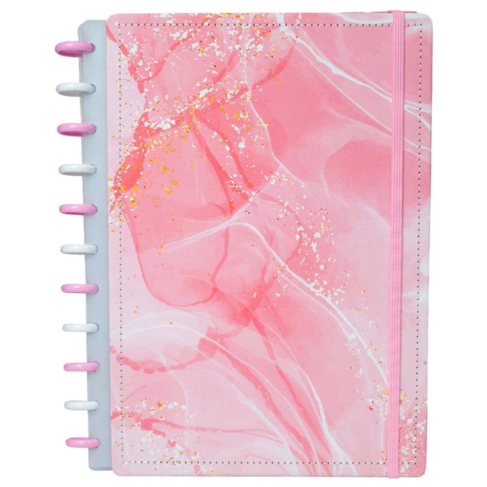 Caderno Capa Dura Médio M Disco Reposicionável Gran Rosa