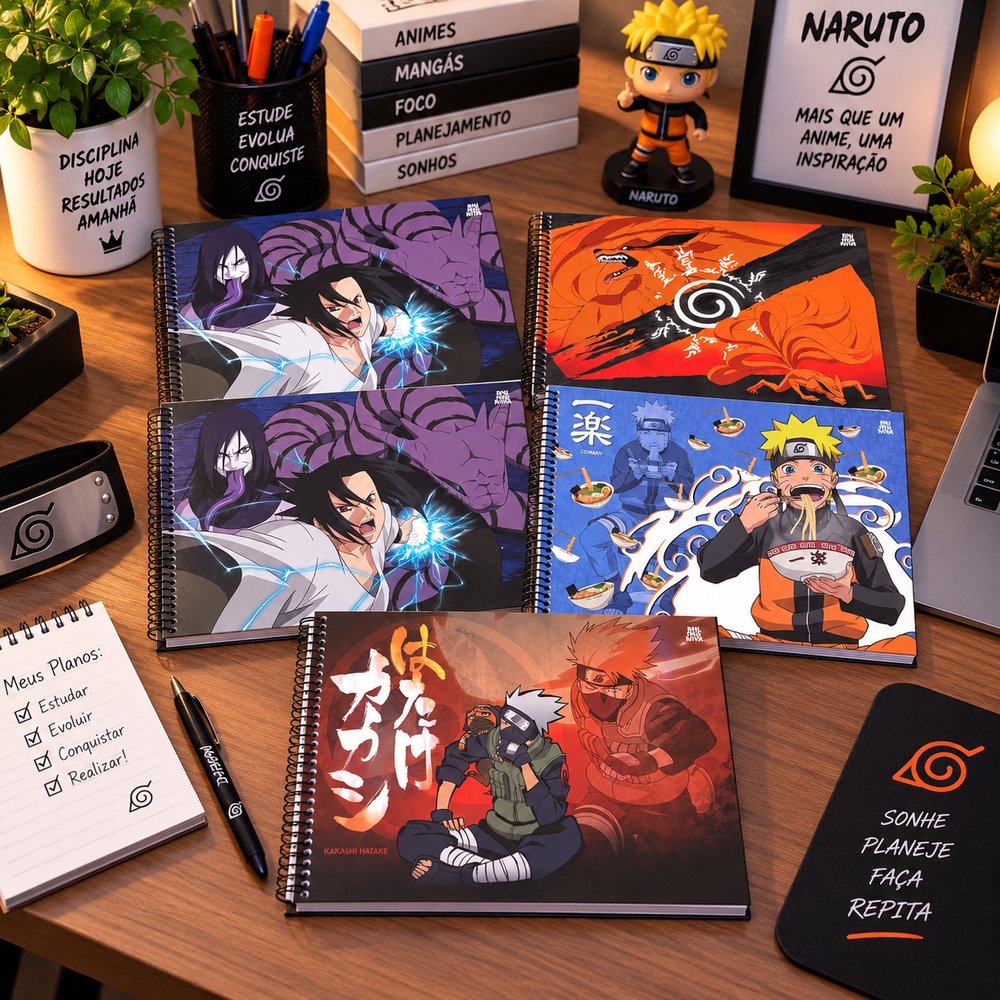 Caderno Desenho Naruto Shippuden 60 Folhas com Figurinha