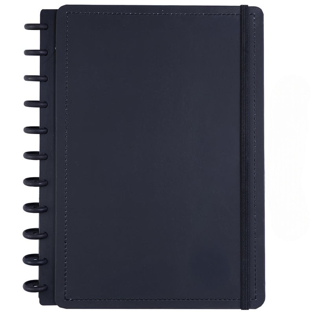 Caderno Disko Black Preto Grande G 80 Folhas Reposicionáveis