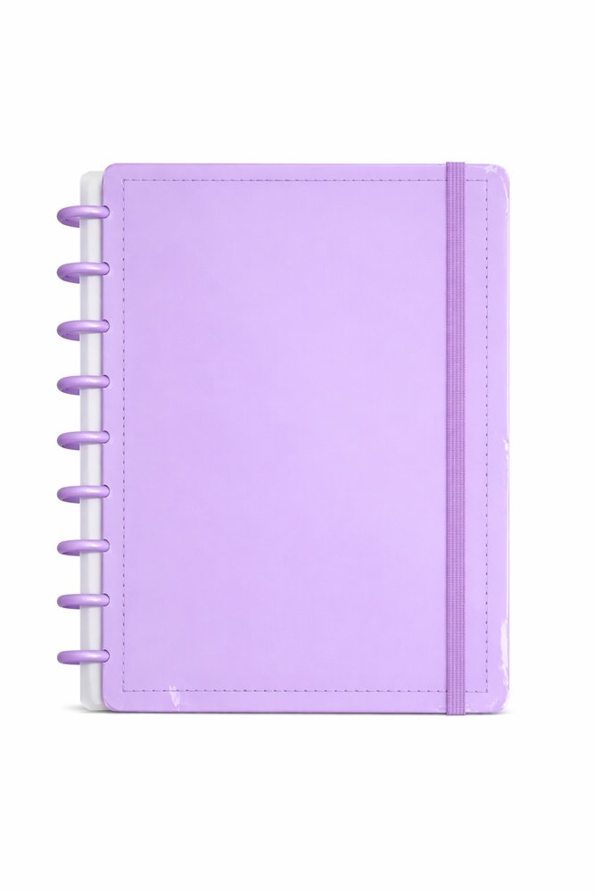 Caderno Disko Lilás M Médio Capa Dura Disco Reposicionável Escolar