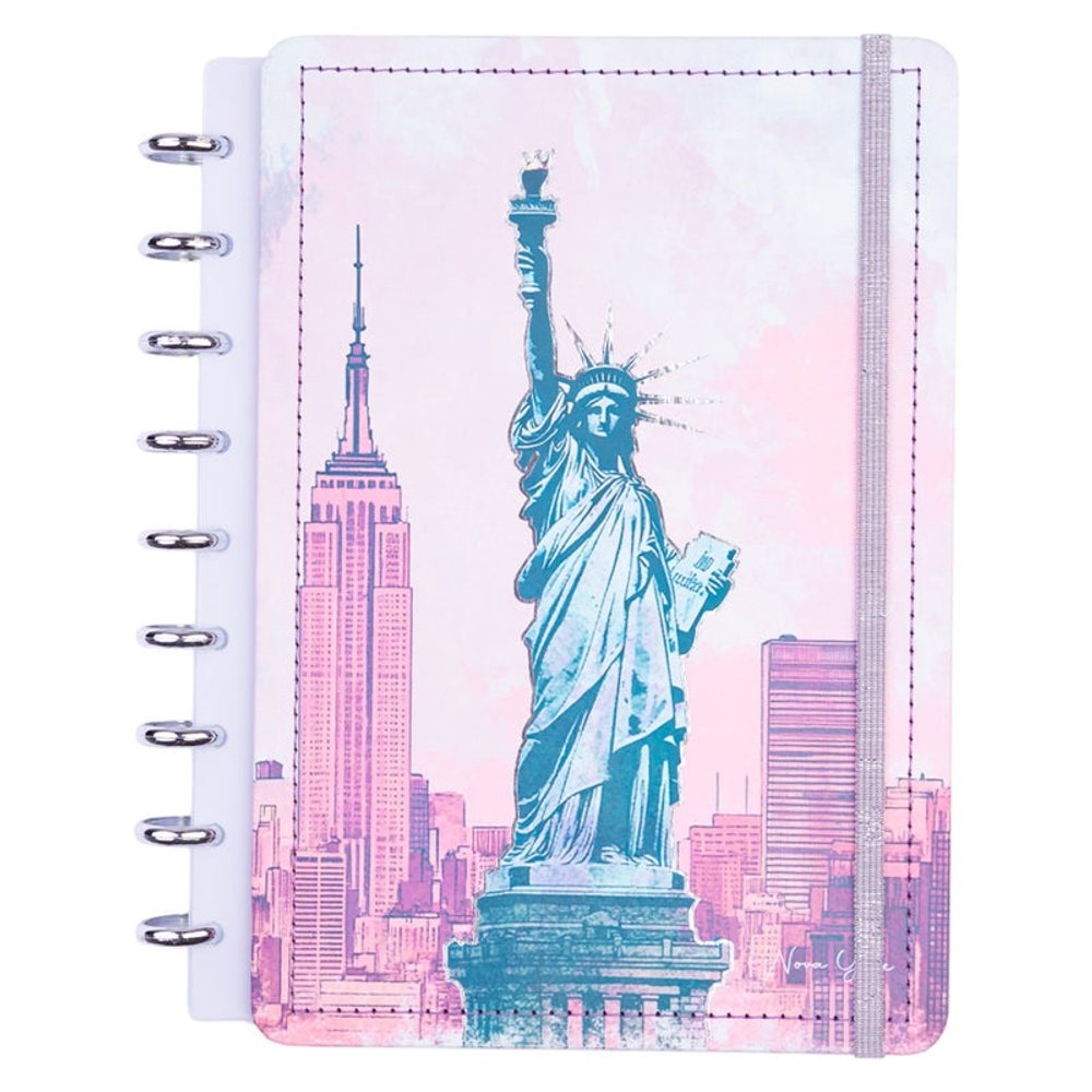Caderno Disko Nova York Grande G Capa Dura Disco Reposicionável