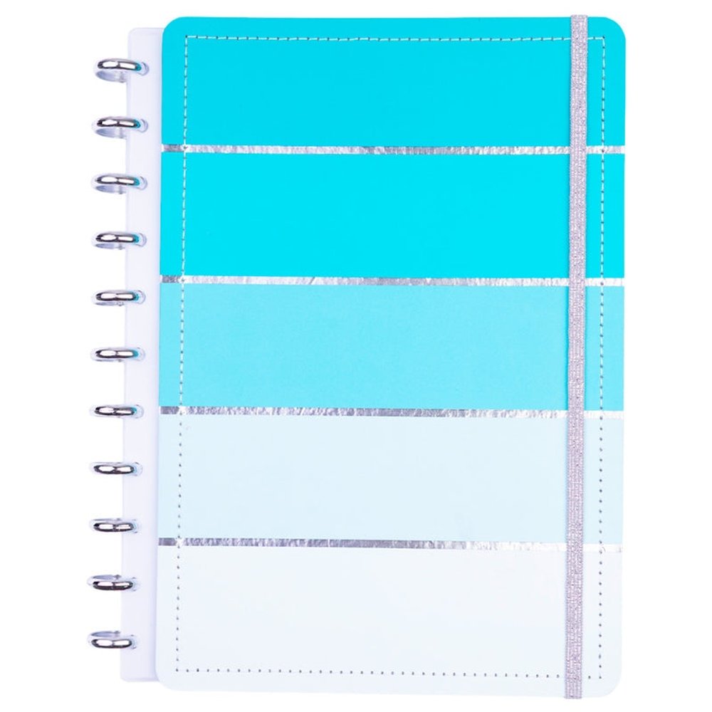 Caderno Listral Acqua Disko Grande G Capa Dura Disco Reposicionável