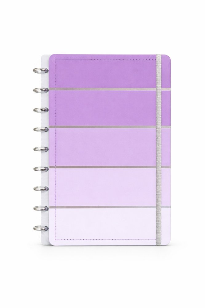 Caderno Listral Lilás Médio M Capa Dura Disco Reposicionável — foto 1