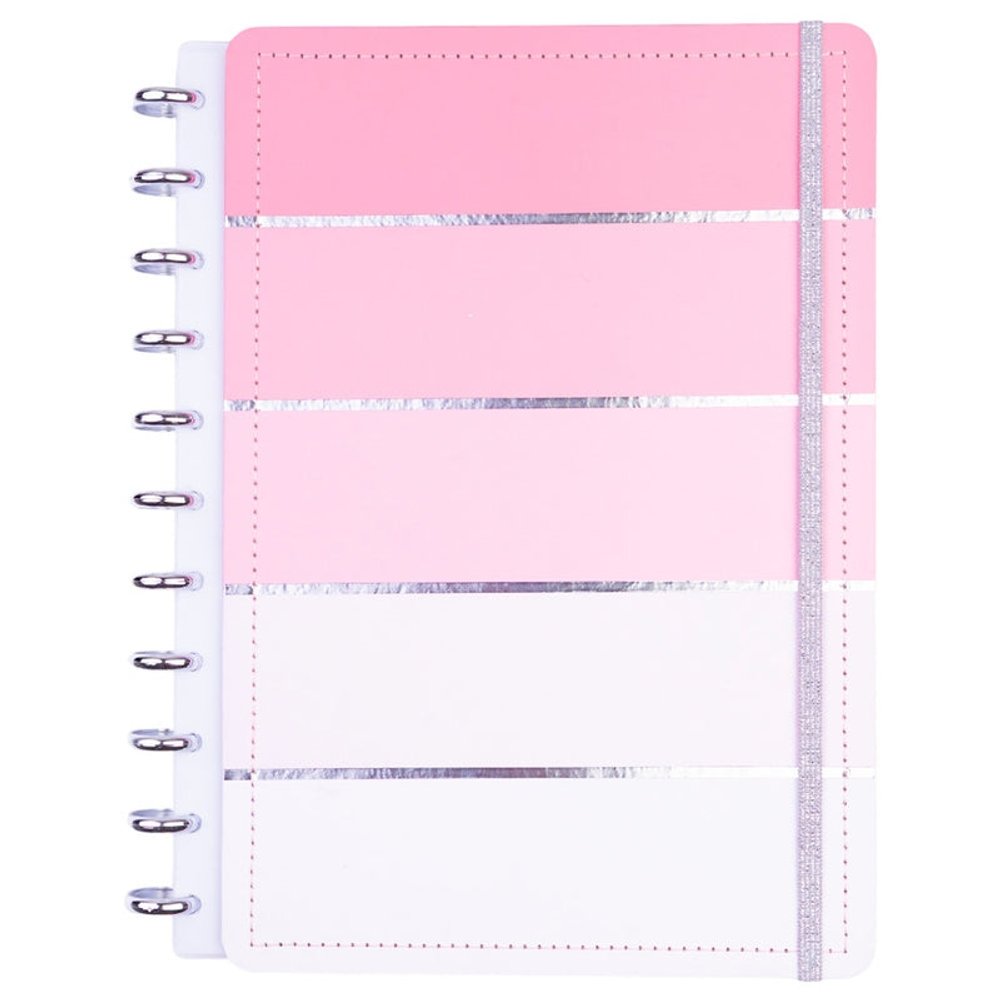 Caderno Listral Rosa Capa Dura Disco Reposicionável Grande G Disko