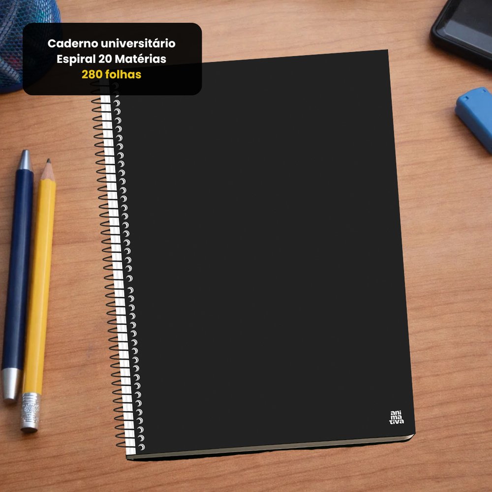 Caderno universitário Espiral 20 Matérias - 280 folhas