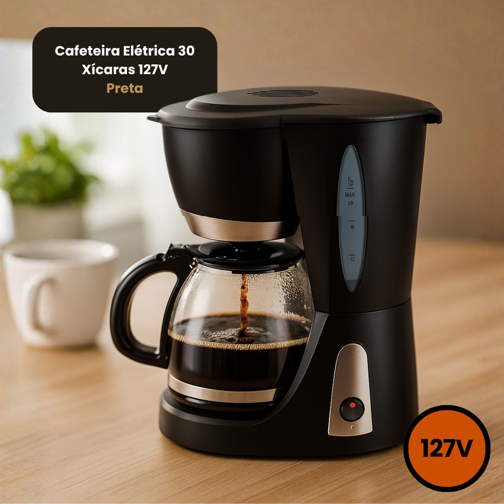 Cafeteira Elétrica Startools Preta 30 Xícaras 127V