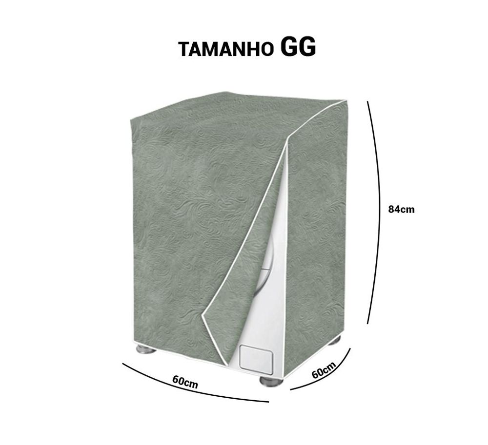 Capa Maquina de Lavar Flanelada Branca Perolizada GG — foto 1