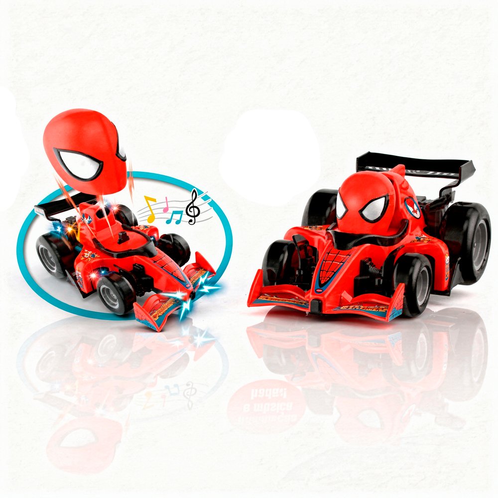 Carrinho Racing Car Controle Remoto Vermelho 20 cm com Luz, Som e Cabeça Articulada — foto 1