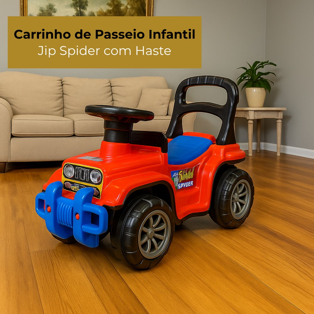 Carrinho de Passeio Infantil Jip Spider com Haste — foto 1