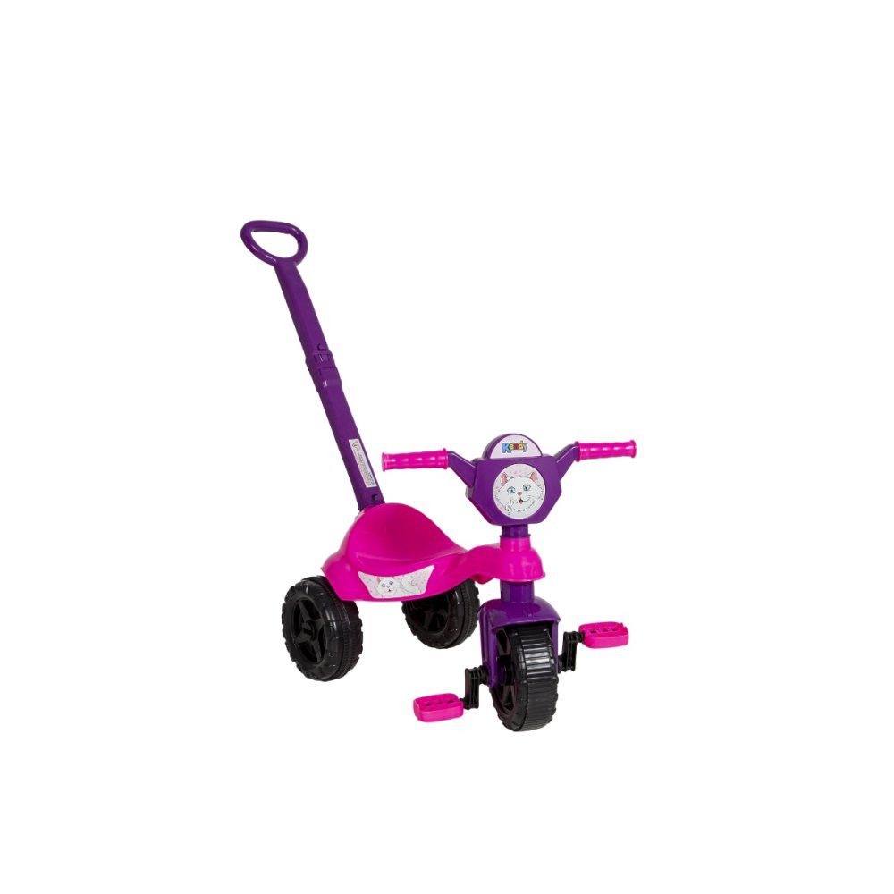 Carrinho de passeio/Pedal infantil Kemotoca Gatinha c/Haste — foto 1