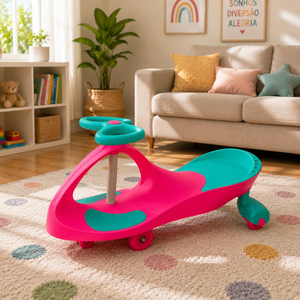Carrinho Infantil Super-Car Giratório -Rosa — foto 1