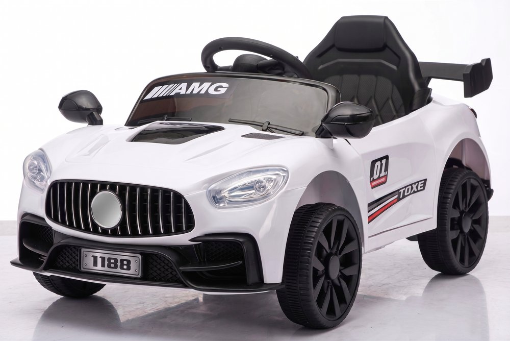Carro Elétrico Infantil Power Ride Branco 6V com Controle Remoto, LED e Efeitos Musicais — foto 1