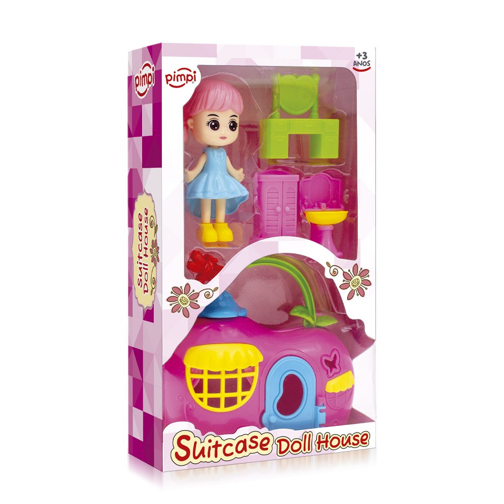 Casa Boneca Infantil Maleta Portátil Mini Móveis Acessórios — foto 1