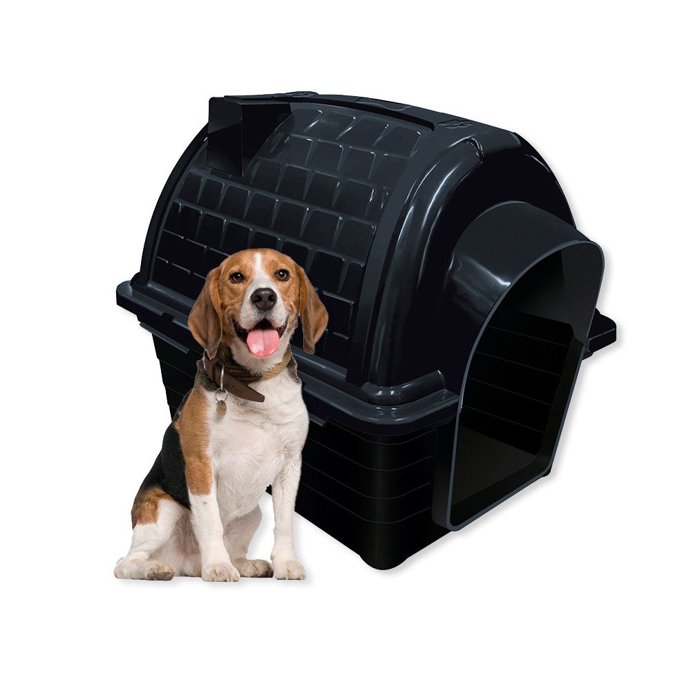 Casinha Pet Raças Médias N4 Iglu para Cachorro Preta — foto 1