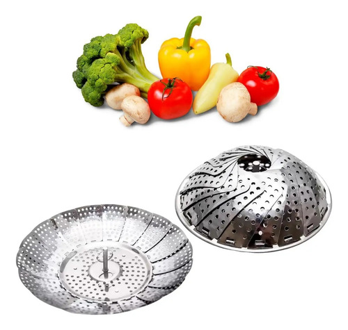 Cesto para Cozimento a Vapor Retrátil em Aço Inox 23 cm