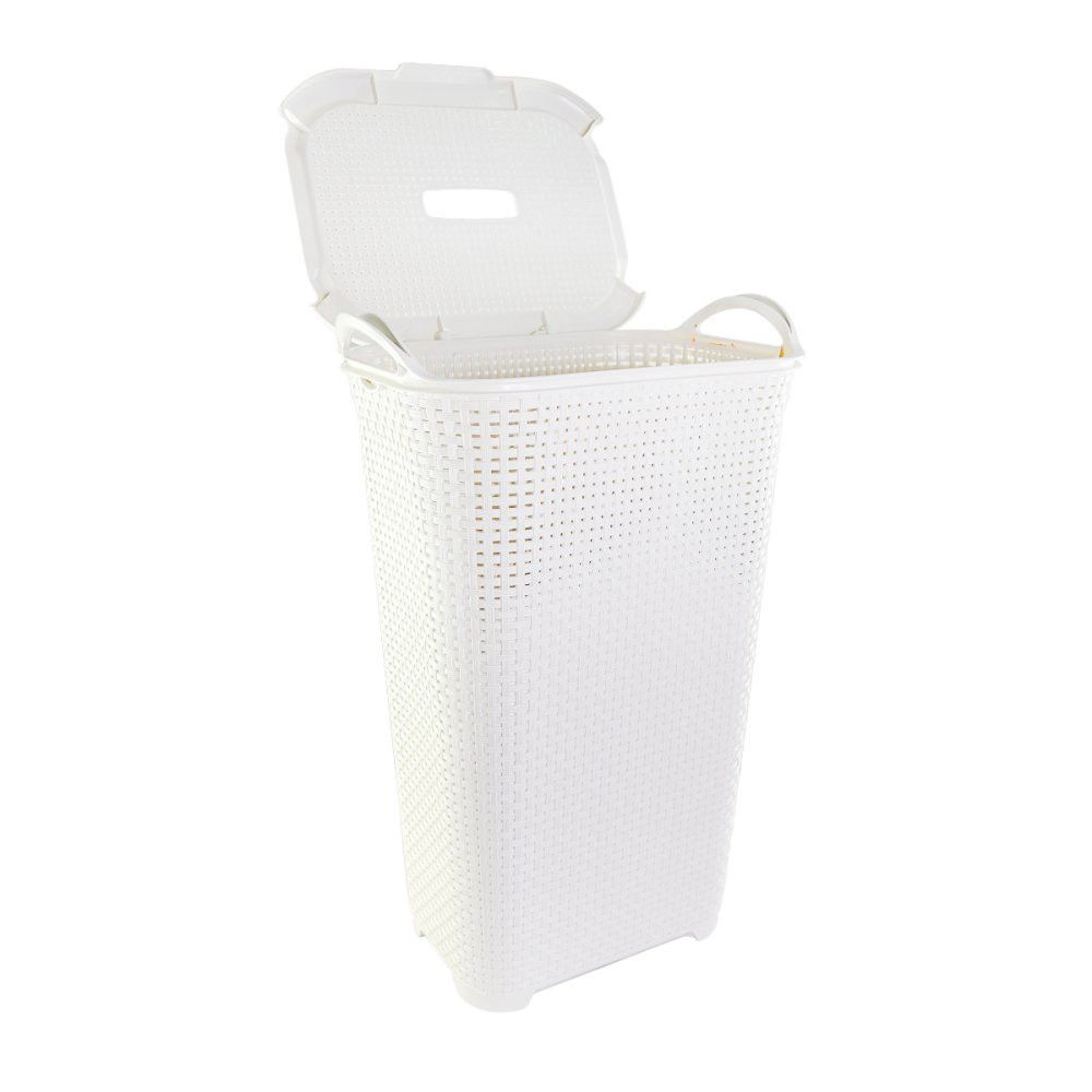 Cesto Rattan Tampa Basculada Branco — foto 1