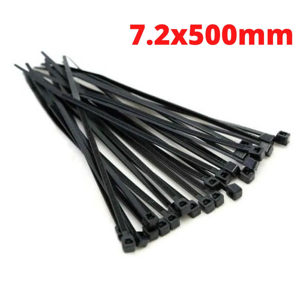 Kit 100 Abraçadeiras Nylon SQ Pretas 500x7,2mm — foto 1