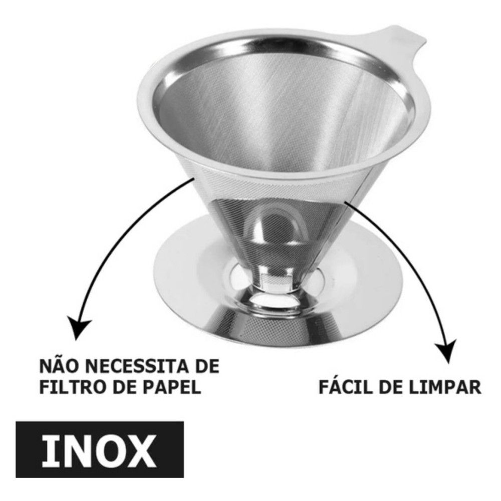 Coador de Café Pour Over Fratelli Inox Reutilizável sem Papel — foto 1