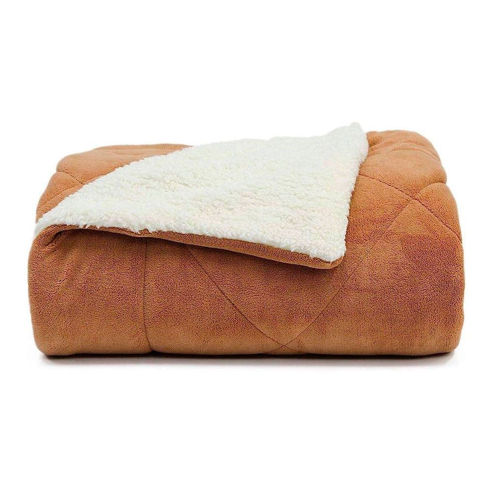 Cobredom Sherpa Queen Caramelo Dupla Face 2,20 x 2,40m — foto 1