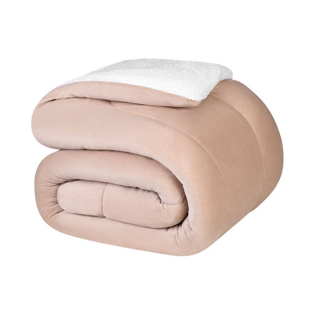 Cobredom Sherpa Queen Bege Dupla Face Plush 2,20 x 2,40m — foto 1