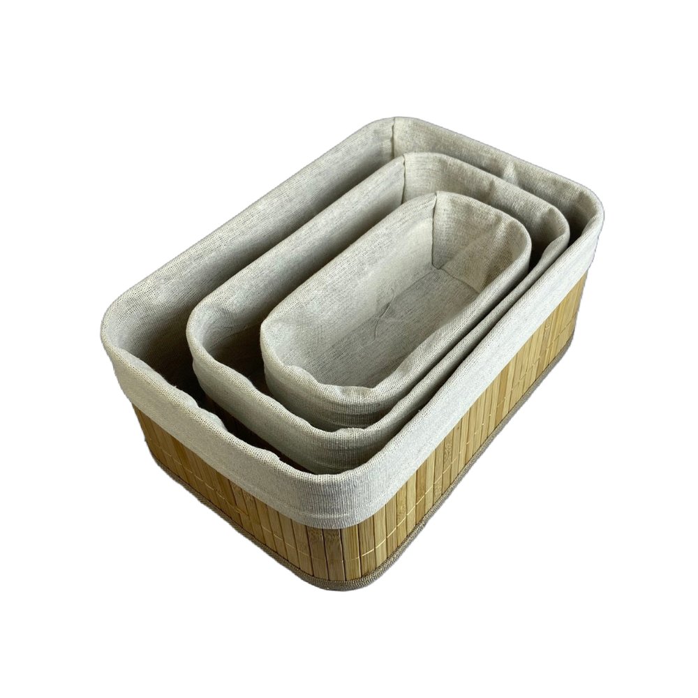 Conjunto 3 Cesto Organizador Multiuso em Bambu